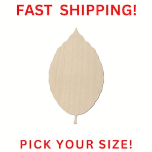 Unfinished Wooden Beech Leaf Blank | Beech Leaf Floral Wood Cutout Shape | Laser Cut Blanks | Unfinished | DIY Craft Blanks