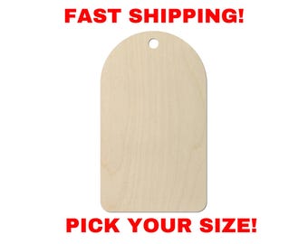 Unfinished Wooden Gift Tag Shape 04 | Wood Cutout Shape | Laser Cut Blanks | Unfinished | DIY Craft Blanks