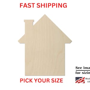 Unfinished Wooden House Shape  | House Wood Cutout | Craft Supplies | Wholesale Bulk | House Craft