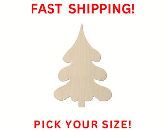 Unfinished Wooden Christmas Tree Shape 13 | Unfinished Wooden Tree Cutout | Craft Supplies | Tree Cut out