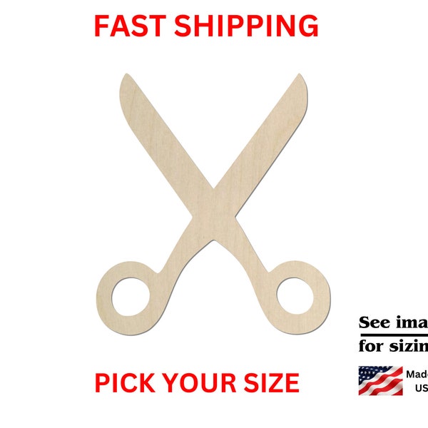 Unfinished Wooden Scissor Shape | Craft Supplies | Wooden Cutout | DIY Craft Cut Out | Nurse Scissors