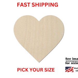 Unfinished Wooden Heart Shape | Valentines - Love | Heart Blank Cutout | Craft Supplies | Laser Cut