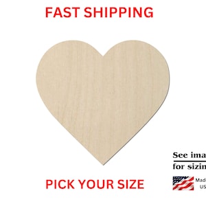 Unfinished Wooden Heart Shape | Valentines - Love | Heart Blank Cutout | Craft Supplies | Laser Cut