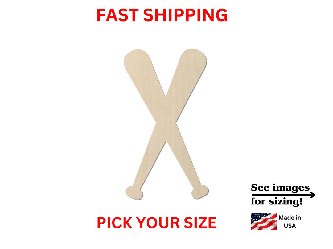 Fbaseball Bat Shape Unfinished Wooden Baseball Bat Shape | Sports Baseball Bats Crossed ...