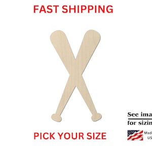 Unfinished Wooden Baseball Bat Shape | Sports Baseball Bats Crossed | MLB High School Sports Outdoors