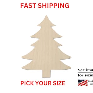 Unfinished Wooden Christmas Tree Shape 07 | Unfinished Wooden Christmas Tree Cutout | Craft Supplies | Christmas Tree Cut out