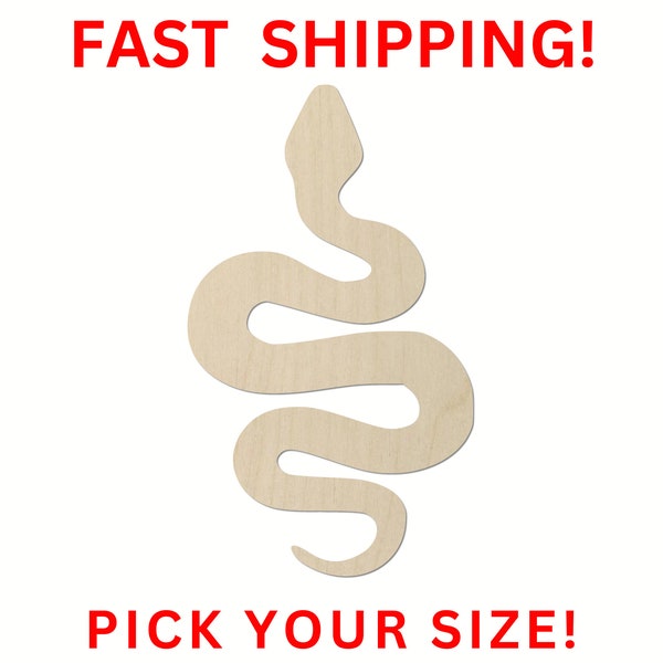 Unfinished Wooden Snake Shape 02 | Halloween Snake Wood Snake Reptile | Craft Supplies