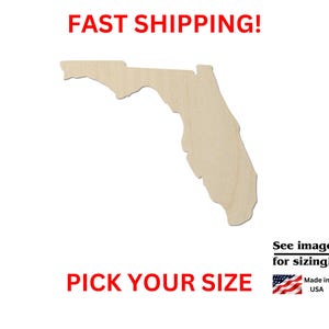 Unfinished Wooden Florida State Shape | USA State Cutout | Crafting Supplies | Bulk States