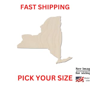 Unfinished Wooden New York State Shape | USA State Cutout | Crafting Supplies | Bulk States