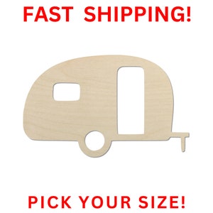 Unfinished Wooden RV Camper Shape | Camping RV Cut Out | Craft Supplies | Bulk Wholesale