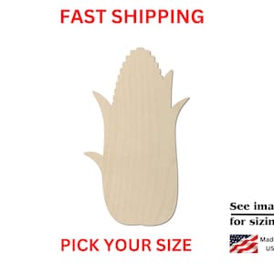 Unfinished Wooden Corn Shape | Corn on the Cob Vegetable Cutout Shape | Laser Cut Blanks | Unfinished | DIY Craft Blanks