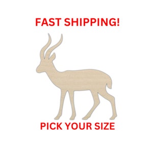 Unfinished Wooden Gazelle Shape | Gazelle Wood Cutout Shape | Laser Cut Blanks | Unfinished | DIY Craft Blanks