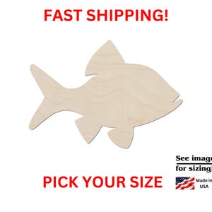 Fish - Laser Cut Out Unfinished Wood Craft Shape FSH20 Fish - Laser Cut Out Unfinished Wood Craft Shape FSH20