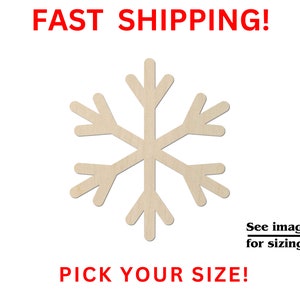 Unfinished Wooden snowflake Shape, Winter Cutout, Wood Blank Cutout, Laser Cut