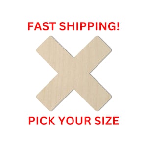 Unfinished Wooden X Shape | X Blank Cutout | Craft Supplies | Bulk Wholesale Craft Cutouts