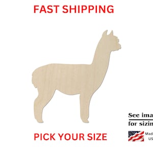 Unfinished Wooden Alpaca Blank | Wood Cutout Shape | Laser Cut Blanks | Unfinished | DIY Craft Blanks