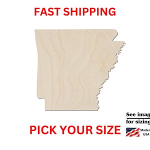 Unfinished Wooden Arkansas State Shape | USA State Cutout | Crafting Supplies | Bulk States