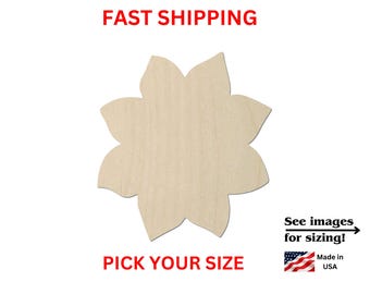 Unfinished Wooden Flower Shape | Unfinished Wooden Sunflower Cutout | Craft Supplies | Laser Cut | Bulk Sunflower Blank