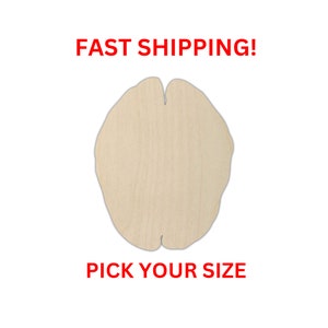 Unfinished Wooden Brain Shape | Unfinished Wooden Cutout | Craft Supplies | Brains Cut out | Bulk Brain | Laser Cut Crafting Blanks