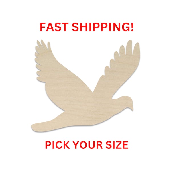 Unfinished Wooden Dove Shape 04 |  Bird Cutout | Laser Cut | Bulk Bird Dove | Crafting Supplies Bulk | Bird Shape