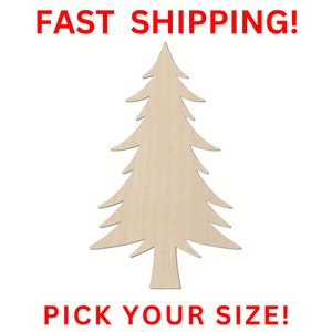 Unfinished Wooden Christmas Tree Shape 08 | Pine Tree Wood Cutout Shape | Laser Cut Blanks | Unfinished | DIY Craft Blanks