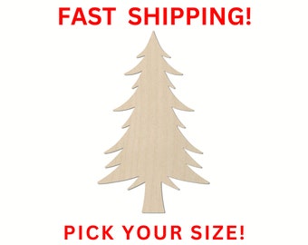 Unfinished Wooden Christmas Tree Shape 08 | Pine Tree Wood Cutout Shape | Laser Cut Blanks | Unfinished | DIY Craft Blanks