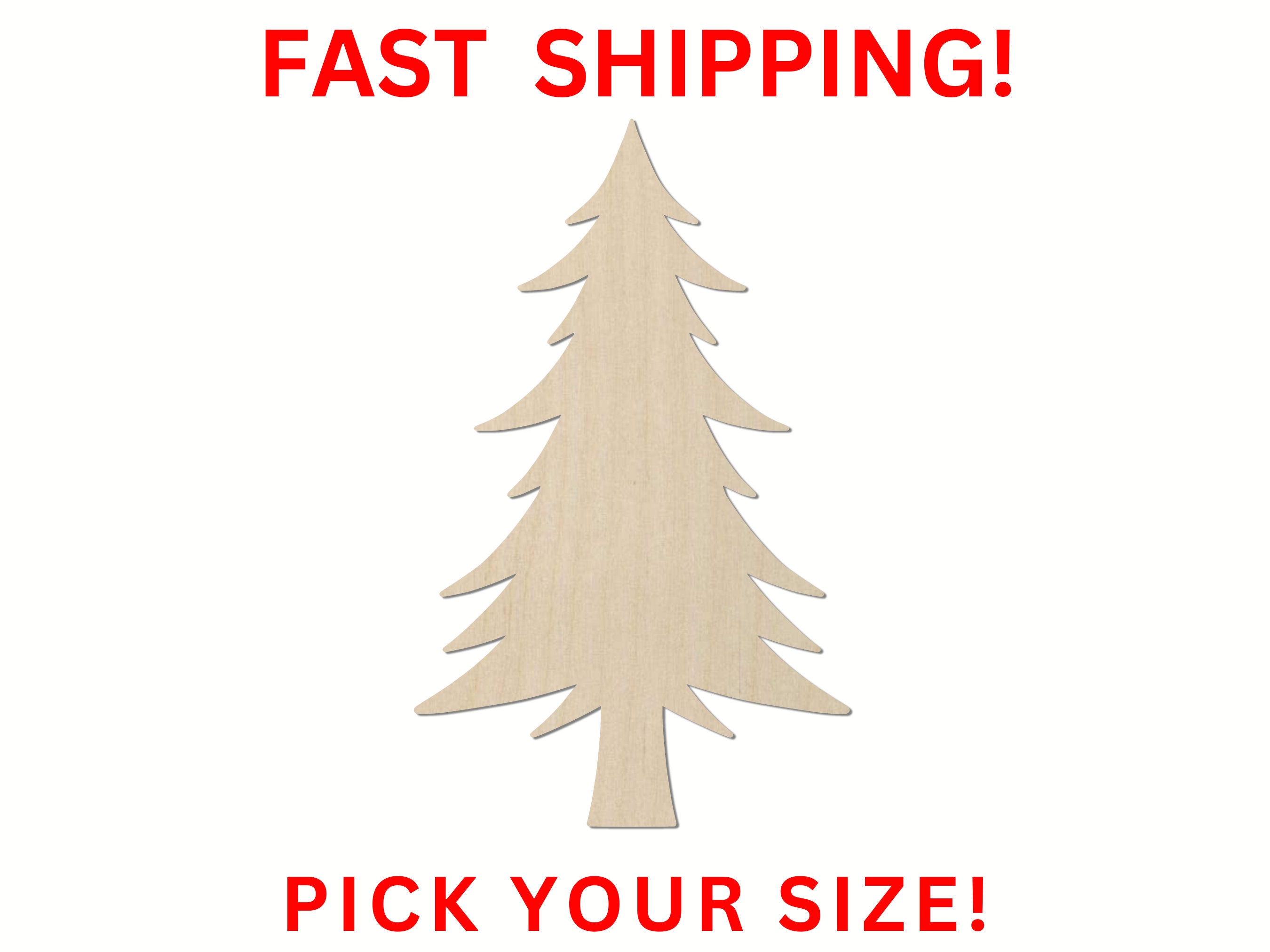 Tree - Laser Cut Out Unfinished Wood Craft Shape XMS111 Tree - Laser Cut Out Unfinished Wood Craft Shape XMS111