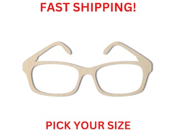 Unfinished Wooden Glasses Shape | Glasses Blank Cutout | Craft Supplies | Bulk Wholesale  | Laser Cut