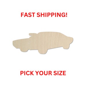 Unfinished Wooden Muscle Car Shape | Vehicle Cutout | Hot Rod Crafting Supplies | Bulk Car | Laser Cut | Transportation Car
