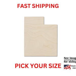 Unfinished Wooden Utah State Shape | USA State Cutout | Crafting Supplies | Bulk States