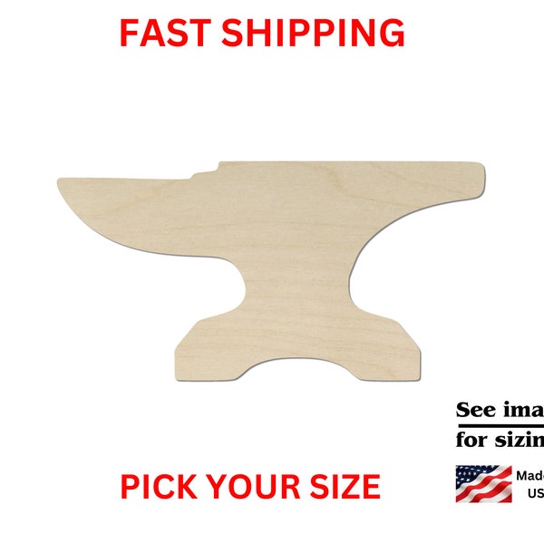 Unfinished Wooden Anvil Shape | Tool Cutout Shape | Laser Cut Blanks | Unfinished | DIY Craft Blanks