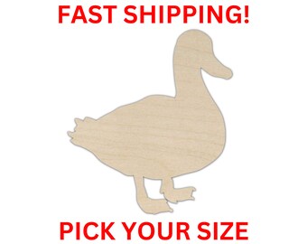 Unfinished Wooden Duck | Farm Animal | Rubber Duck | Wooden Blank Cutout | Laser Cut | DIY Crafting Supplies