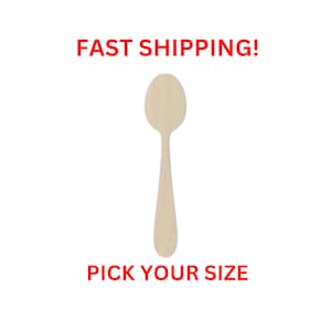 Unfinished Wooden Spoon Shape | Craft Supplies | Wooden Cutout | Dining Room Decor