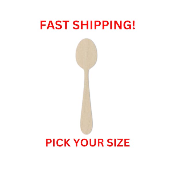 Unfinished Wooden Spoon Shape | Craft Supplies | Wooden Cutout | Dining Room Decor