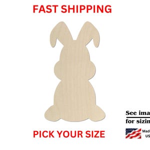Unfinished Wooden Bunny Rabbit Shape | Bunny Rabbit Wood Cutout Shape ...