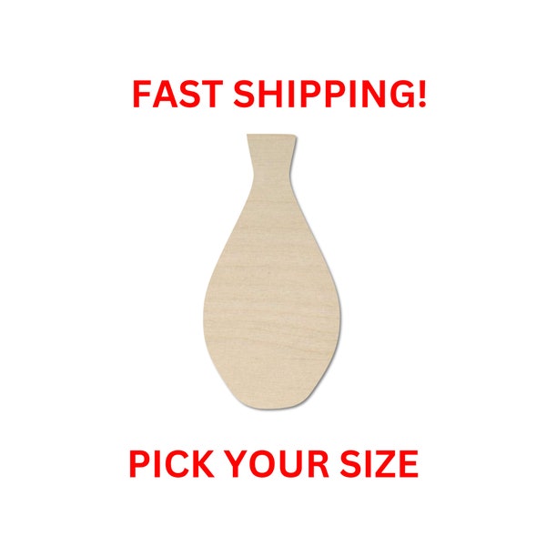 Unfinished Wooden Vase Shape 05 | Flower Vase Blank Cutout | Craft Supplies | Bulk Wholesale