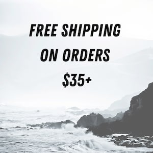 a black and white photo with the words free shipping on orders $ 35 plus