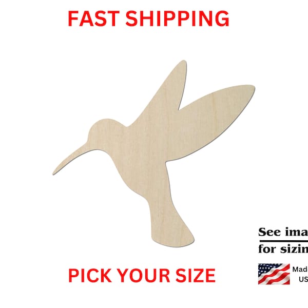 Unfinished Wooden Hummingbird Shape | Hummingbird Cutout | Bird Blanks | DIY Crafting Supplies | Bulk Wholesale