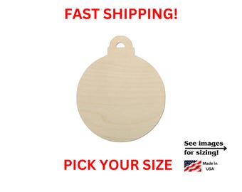 Unfinished Wooden Christmas Ornament Shape 02 | Ornament Wood Cutout Shape | Laser Cut Blanks | Unfinished | DIY Craft Blanks
