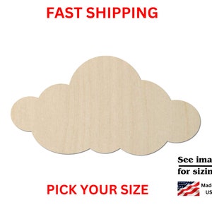 Unfinished Wooden Cloud Shape 01 | Cloud Blank Cutout | Craft Supplies | Bulk Cloud | Nursery Decor