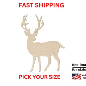 Deer - Laser Cut Out Unfinished Wood Craft Shape DER40 Deer - Laser Cut Out Unfinished Wood Craft Shape DER40