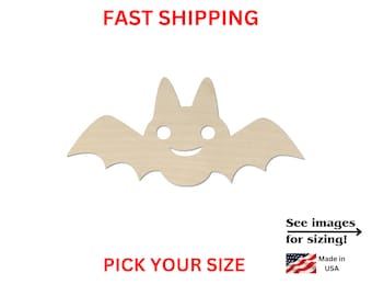 Unfinished Wooden Bat Shape 10 | Halloween Bat Cutout | Craft Supplies | Bulk Bats | Laser Cut | Crafting Bats Bulk