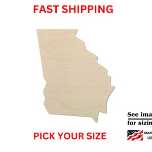 Unfinished Wooden Georgia State Shape | USA State Cutout | Crafting Supplies | Bulk States