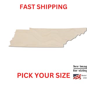 Unfinished Wooden Tennessee State Shape | USA State Cutout | Crafting Supplies | Bulk States