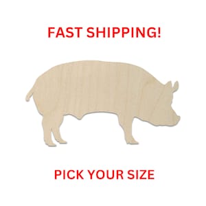 Unfinished Wooden Pig Shape | Pig Wood Cutout Shape | Laser Cut Blanks | Unfinished | DIY Craft Blanks