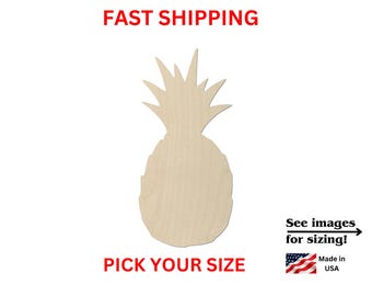 Unfinished Wooden Pineapple Shape 02 | Pineapple Fruit Cutout | Food Cooking Summer | Kitchen Dining Decor | Crafting Supplies