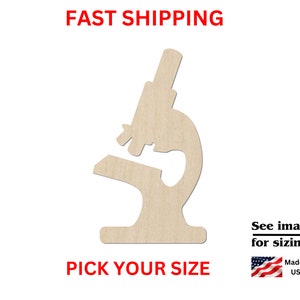 Unfinished Wooden Microscope Shape | Wood Cut Out | Wood Craft Supplies | Blank for Craft | Laser Cut | DIY Craft Cutout