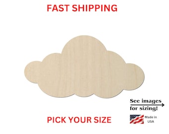 Unfinished Wooden Cloud Shape 01 | Cloud Blank Cutout | Craft Supplies | Bulk Cloud | Nursery Decor