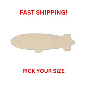 Unfinished Wooden Blimp Shape | Blimp Wood Cutout Shape | Laser Cut Blanks | Unfinished | DIY Craft Blanks