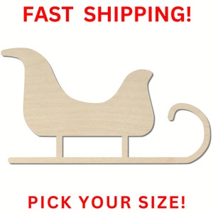 Unfinished Wooden Sleigh Shape | Santa's Sleigh Cutout | Bulk Wholesale | Laser Cut
